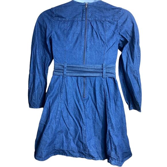 Free People long sleeve short chambray boho chic dress with belt - XS - Picture 7 of 13